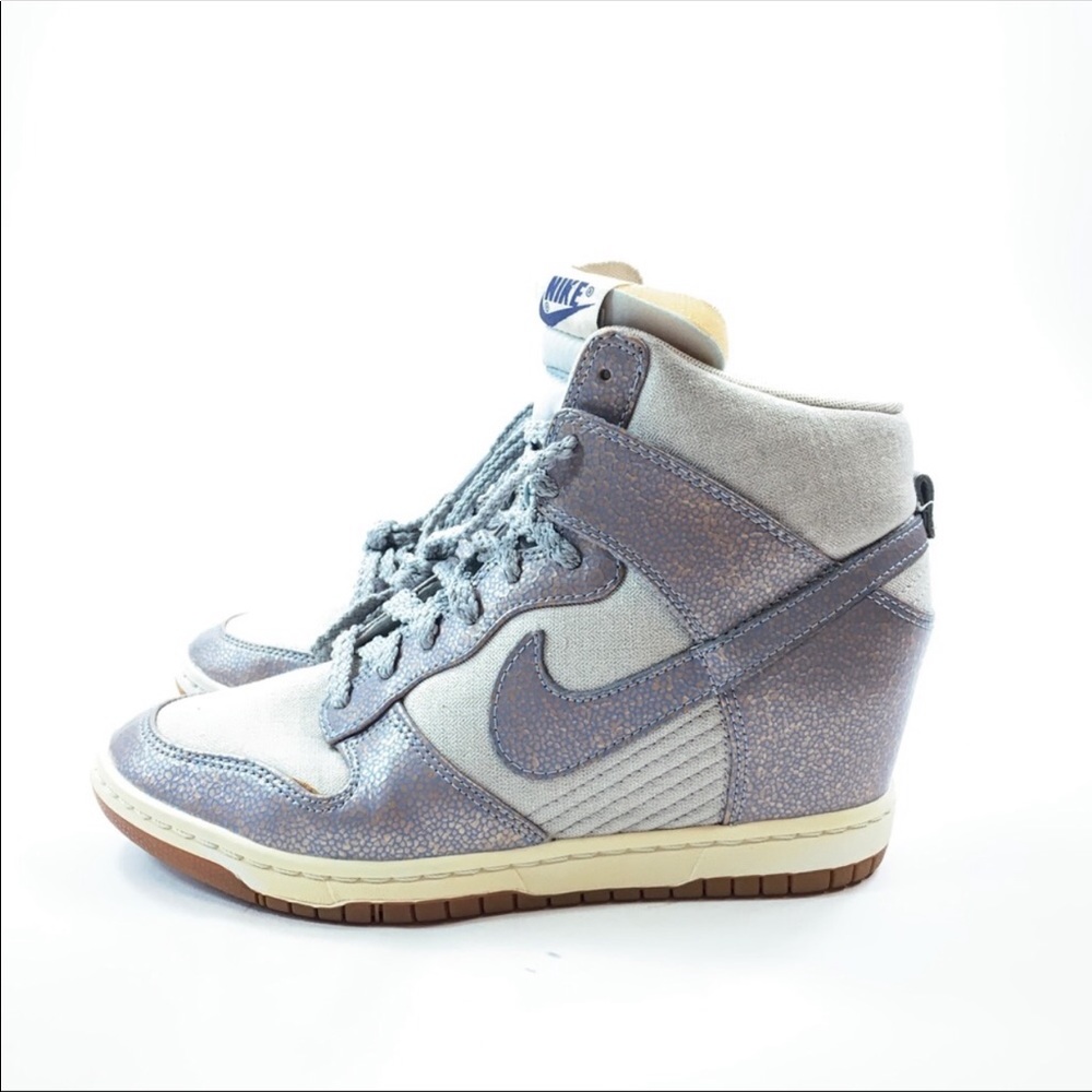 Nike dunk sky high ice blue metallic wedge shoes